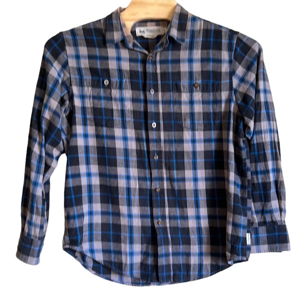 WindRiver men’s plaid shirt blue‎ classic fit flannel size large
